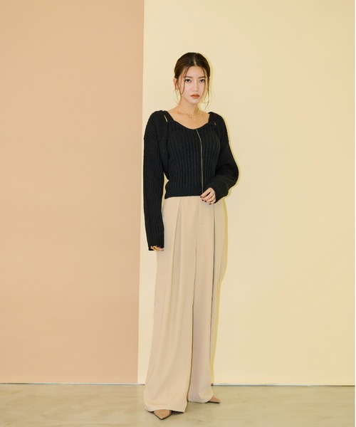 AIC.（エーアイシー）の「【再入荷】ワイドリブニットアンサンブル/アームボレロ/ビスチェ（アンサンブル・レディース・ブラック/グリーン・FREE）」の8枚目の写真