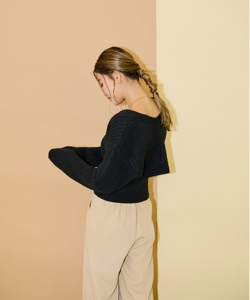 AIC.（エーアイシー）の「【再入荷】ワイドリブニットアンサンブル/アームボレロ/ビスチェ（アンサンブル・レディース・ブラック/グリーン・FREE）」の9枚目の写真