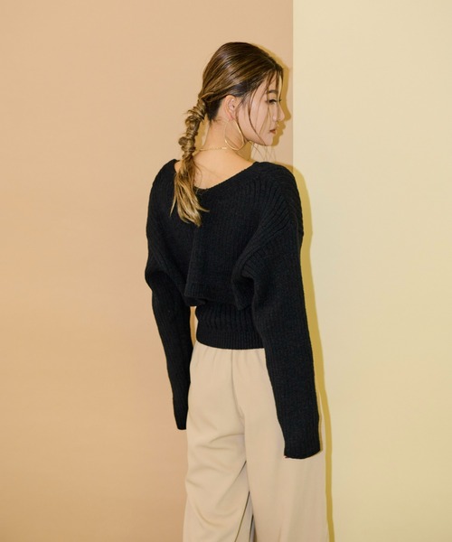 AIC.（エーアイシー）の「【再入荷】ワイドリブニットアンサンブル/アームボレロ/ビスチェ（アンサンブル・レディース・ブラック/グリーン・FREE）」の10枚目の写真