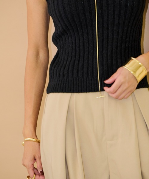 AIC.（エーアイシー）の「【再入荷】ワイドリブニットアンサンブル/アームボレロ/ビスチェ（アンサンブル・レディース・ブラック/グリーン・FREE）」の16枚目の写真