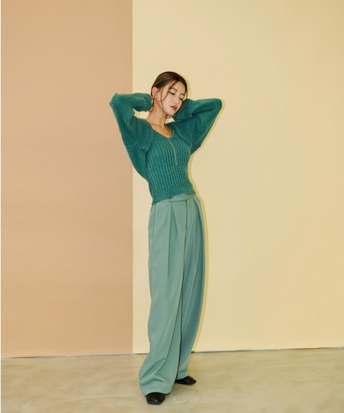 AIC.（エーアイシー）の「【再入荷】ワイドリブニットアンサンブル/アームボレロ/ビスチェ（アンサンブル・レディース・ブラック/グリーン・FREE）」の22枚目の写真