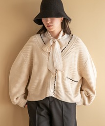 LOWRYS FARM | ピコットアミショートカーディガン　157093(カーディガン/ボレロ)