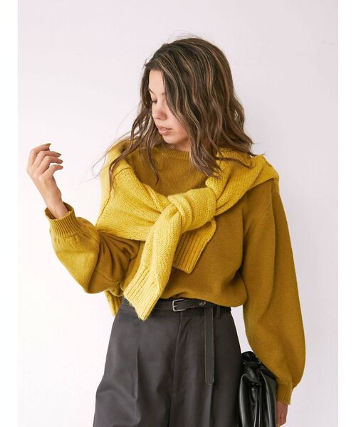 Ungrid（アングリッド）の「ラムウールクルーネックニット（ニット/セーター・レディース・グリーン系その他/ブラウン/パープル/ライトグレー・FREE）」の13枚目の写真