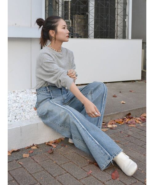 Ungrid（アングリッド）の「ラムウールクルーネックニット（ニット/セーター・レディース・グリーン系その他/ブラウン/パープル/ライトグレー・FREE）」の17枚目の写真