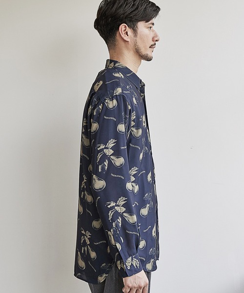 UNION STATION（ユニオンステーション）の「総柄プリントレギュラーカラーシャツ/オリジナルグラフィック（シャツ/ブラウス・メンズ・ネイビー/ブラウン・LL/M/L）」の7枚目の写真