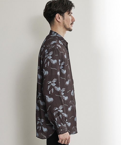 UNION STATION（ユニオンステーション）の「総柄プリントレギュラーカラーシャツ/オリジナルグラフィック（シャツ/ブラウス・メンズ・ネイビー/ブラウン・LL/M/L）」の9枚目の写真