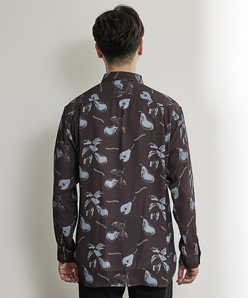 UNION STATION（ユニオンステーション）の「総柄プリントレギュラーカラーシャツ/オリジナルグラフィック（シャツ/ブラウス・メンズ・ネイビー/ブラウン・LL/M/L）」の10枚目の写真
