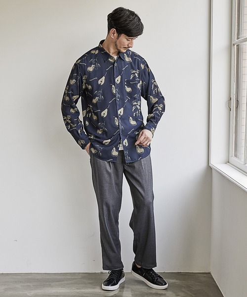 UNION STATION（ユニオンステーション）の「総柄プリントレギュラーカラーシャツ/オリジナルグラフィック（シャツ/ブラウス・メンズ・ネイビー/ブラウン・LL/M/L）」の13枚目の写真
