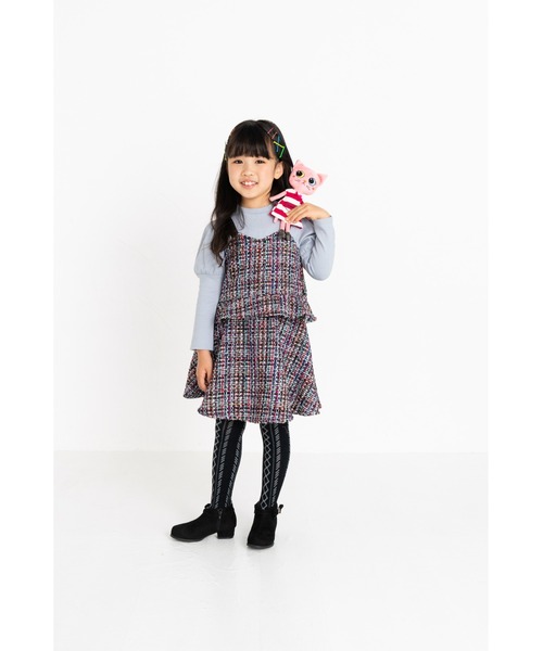 nino（ニノ）の「スカート　ミックスツイード（スカート・キッズ・レッド/ネイビー・150cm/130cm/140cm）」の4枚目の写真