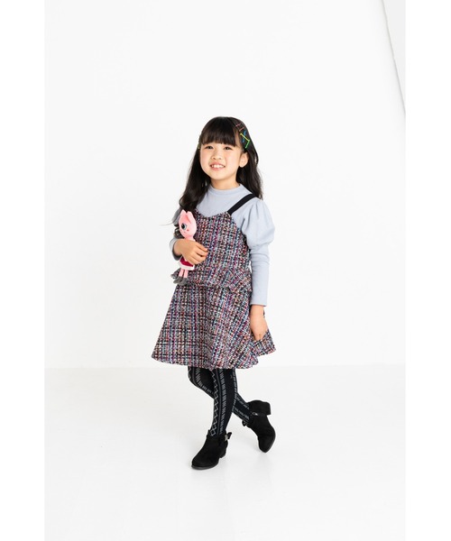 nino（ニノ）の「スカート　ミックスツイード（スカート・キッズ・レッド/ネイビー・150cm/130cm/140cm）」の5枚目の写真