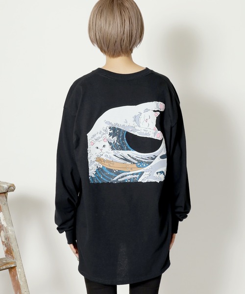 RIPNDIP（リップンディップ）の「RIPNDIP/リップンディップ The Great Wave Of Nerm Long sleeve ロンT（Tシャツ/カットソー・メンズ・ブラック・L/M/XL）」の10枚目の写真