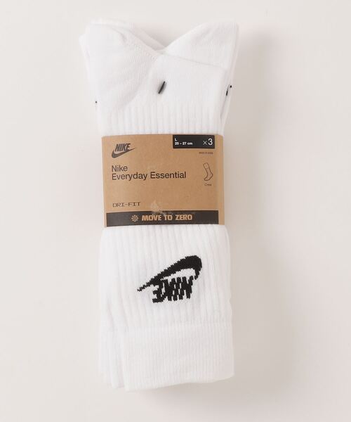 NIKE（ナイキ）の「NIKE/ナイキ スポーツウェア エブリデイ エッセンシャル クルー ソックス (3足)（ソックス/靴下・メンズ・ホワイト/ブラック・F）」の6枚目の写真