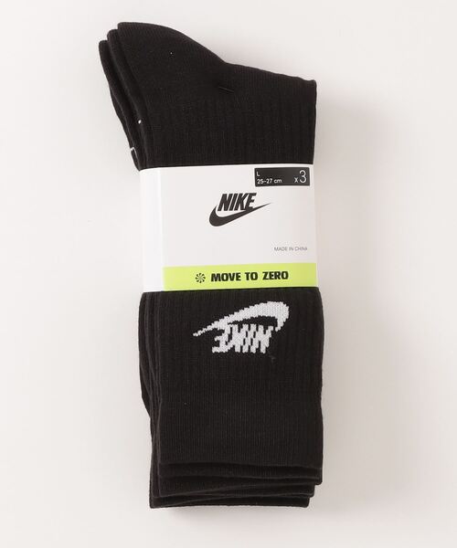 NIKE（ナイキ）の「NIKE/ナイキ スポーツウェア エブリデイ エッセンシャル クルー ソックス (3足)（ソックス/靴下・メンズ・ホワイト/ブラック・F）」の5枚目の写真