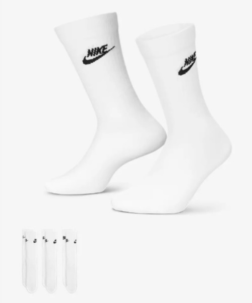 NIKE（ナイキ）の「NIKE/ナイキ スポーツウェア エブリデイ エッセンシャル クルー ソックス (3足)（ソックス/靴下・メンズ・ホワイト/ブラック・F）」の13枚目の写真