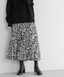 yuw | プリントプリーツスカート　164291(スカート)