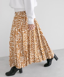 yuw | プリントプリーツスカート　164291(スカート)
