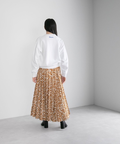 yuw（ユウ）の「プリントプリーツスカート　164291（スカート・レディース・ブラック系その他/ブラウン系その他/ブルー系その他/パープル系その他・FREE）」の10枚目の写真