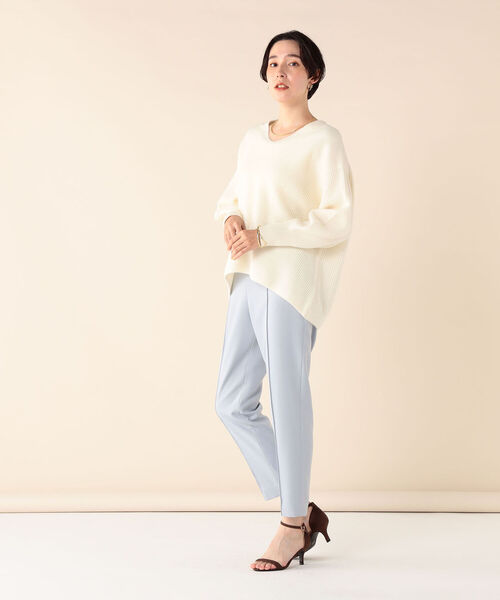 NOLLEY’S Sophi(ノーリーズソフィ)の「HAMILTON 斜め片畦プルオーバーニット(ニット/セーター・レディース・ブラック/オフホワイト/クリーム/グレイッシュベージュ・38)」の17枚目の写真
