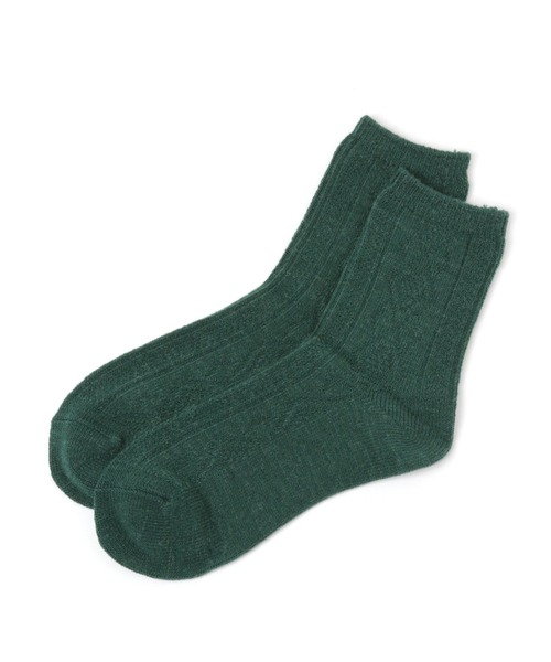 LAKOLE（ラコレ）の「ケーブル柄クルーソックス / 150894（ソックス/靴下・レディース・ブラック/ベージュ/オフホワイト/ライトオリーブ/マスタード・FREE）」の4枚目の写真