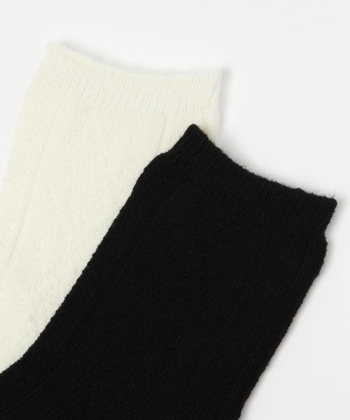 LAKOLE（ラコレ）の「ケーブル柄クルーソックス / 150894（ソックス/靴下・レディース・ブラック/ベージュ/オフホワイト/ライトオリーブ/マスタード・FREE）」の9枚目の写真