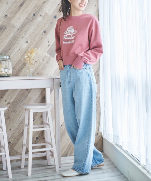 FREE'S MART（フリーズマート）の「チェリーパイプリントショート丈スウェット（Tシャツ/カットソー・レディース・ホワイト/ブラウン/ピンク・FREE）」の10枚目の写真