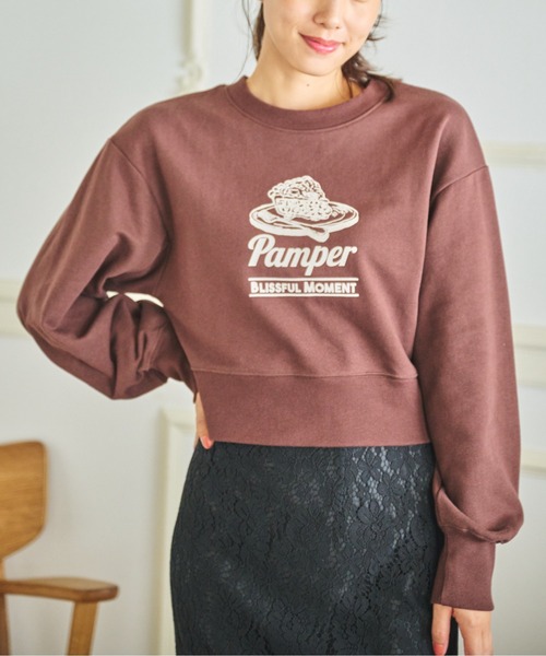 FREE'S MART（フリーズマート）の「チェリーパイプリントショート丈スウェット（Tシャツ/カットソー・レディース・ホワイト/ブラウン/ピンク・FREE）」の12枚目の写真