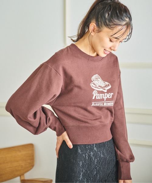 FREE'S MART（フリーズマート）の「チェリーパイプリントショート丈スウェット（Tシャツ/カットソー・レディース・ホワイト/ブラウン/ピンク・FREE）」の13枚目の写真