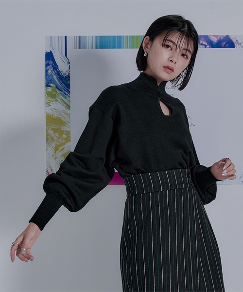 miette（ミエット）の「涙開きハイネックニット（ニット