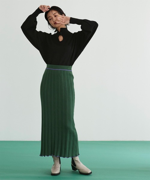 miette（ミエット）の「涙開きハイネックニット（ニット/セーター・レディース・ブラック/オレンジ/ライトグリーン/レッド/アイボリー・FREE）」の12枚目の写真