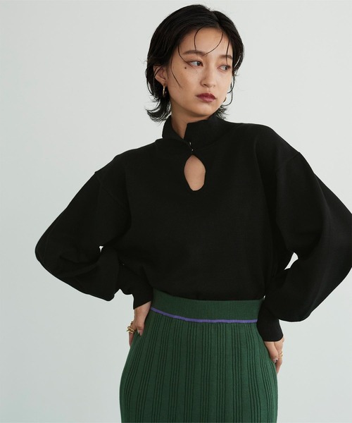 miette（ミエット）の「涙開きハイネックニット（ニット/セーター・レディース・ブラック/オレンジ/ライトグリーン/レッド/アイボリー・FREE）」の17枚目の写真