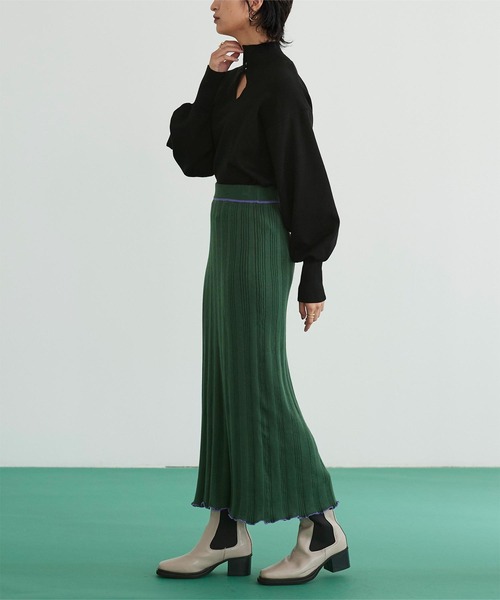 miette（ミエット）の「涙開きハイネックニット（ニット/セーター・レディース・ブラック/オレンジ/ライトグリーン/レッド/アイボリー・FREE）」の8枚目の写真