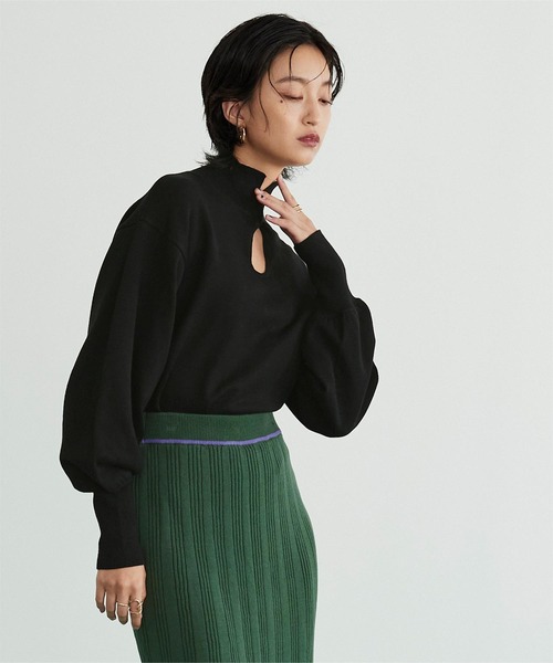 miette（ミエット）の「涙開きハイネックニット（ニット/セーター・レディース・ブラック/オレンジ/ライトグリーン/レッド/アイボリー・FREE）」の21枚目の写真