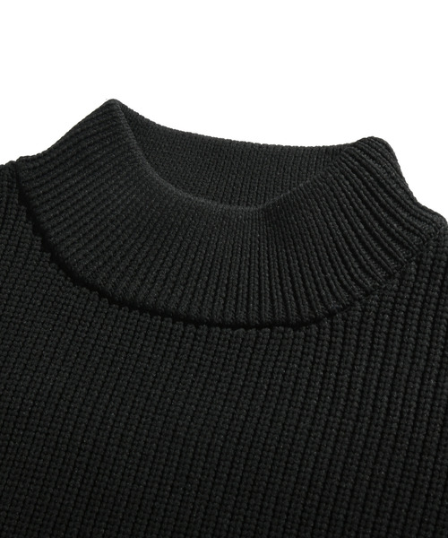 neos(ネオス)の「【neos -addictive design-】ルーズシルエット ワイド モックネック 畦編み プルオーバー ニット セーター(ニット/セーター・メンズ・ブラック/ベージュ/オフホワイト/ピンク/グレー・MEDIUM/LARGE)」の9枚目の写真
