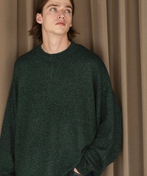 EMMA CLOTHES | ルーズコクーンドルマンシルエット メランジ クルーネックプルオーバーニット  EMMA CLOTHES 2022 WINTER(ニット/セーター)