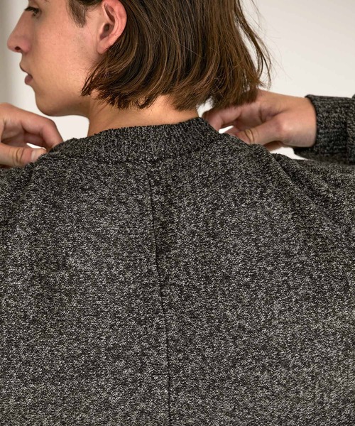 EMMA CLOTHES(エマクローズ)の「ルーズコクーンドルマンシルエット メランジ クルーネックプルオーバーニット EMMA CLOTHES(ニット/セーター・メンズ・ブラウン系/ブルー系/ブラック系/グレー・L/M)」の5枚目の写真