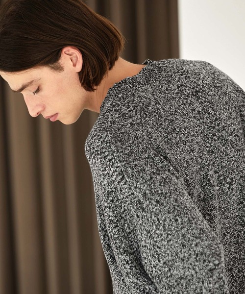 EMMA CLOTHES(エマクローズ)の「ルーズコクーンドルマンシルエット メランジ クルーネックプルオーバーニット EMMA CLOTHES(ニット/セーター・メンズ・ブラウン系/ブルー系/ブラック系/グレー・L/M)」の14枚目の写真