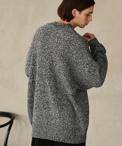 EMMA CLOTHES(エマクローズ)の「ルーズコクーンドルマンシルエット メランジ クルーネックプルオーバーニット EMMA CLOTHES(ニット/セーター・メンズ・ブラウン系/ブルー系/ブラック系/グレー・L/M)」の19枚目の写真