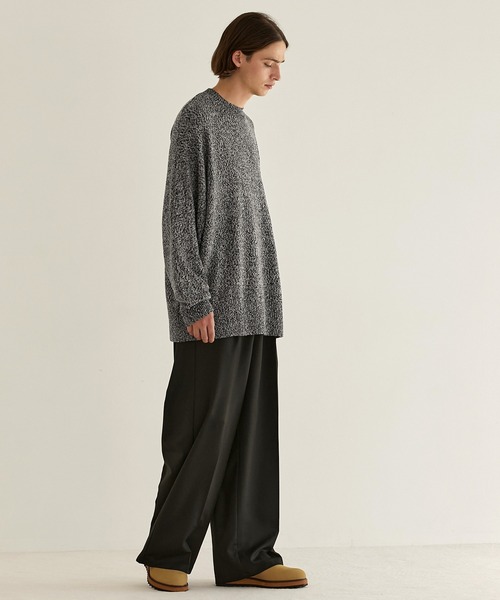 EMMA CLOTHES(エマクローズ)の「ルーズコクーンドルマンシルエット メランジ クルーネックプルオーバーニット EMMA CLOTHES(ニット/セーター・メンズ・ブラウン系/ブルー系/ブラック系/グレー・L/M)」の22枚目の写真