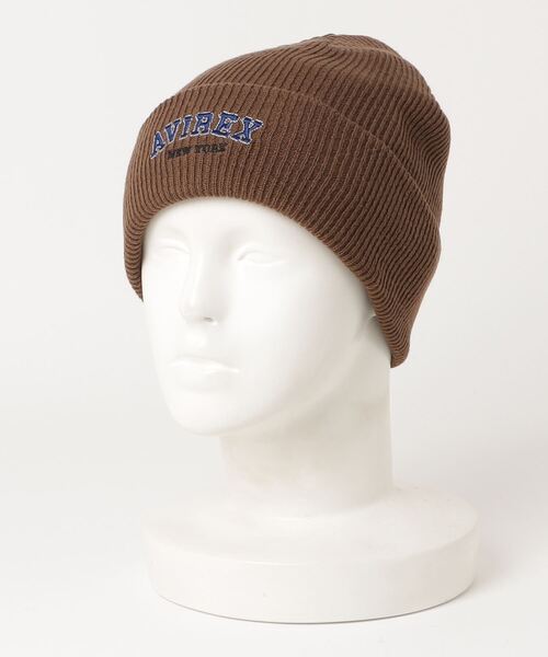 AVIREX（アヴィレックス）の「ＬＯＧＯワッチＣＡＰ（ニットキャップ/ビーニー・メンズ・マスタード/ブラウン/グリーン/ブラック・F）」の2枚目の写真