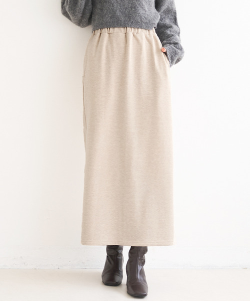 coca(coca)(コカ)の「【WEB限定セール】【DAILY WARM】裏シャギー起毛Iラインスカート(スカート・レディース・チャコール/ブラック/ベージュ/グレー/グレイッシュベージュ・M/L/S/XL)」の4枚目の写真