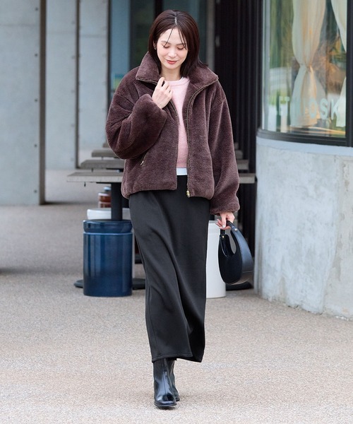 coca(coca)(コカ)の「【WEB限定セール】【DAILY WARM】裏シャギー起毛Iラインスカート(スカート・レディース・チャコール/ブラック/ベージュ/グレー/グレイッシュベージュ・M/L/S/XL)」の8枚目の写真