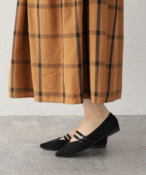 B.C STOCK（ベーセーストック）の「ダブルストラップ メリージェーン（バレエシューズ・レディース・ブラック/ゴールド・SMALL/MEDIUM/LARGE）」の10枚目の写真