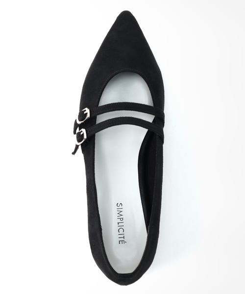 B.C STOCK（ベーセーストック）の「ダブルストラップ メリージェーン（バレエシューズ・レディース・ブラック/ゴールド・SMALL/MEDIUM/LARGE）」の6枚目の写真