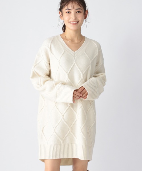 BARNYARDSTORM(バンヤードストーム)の「BARNYARDSTORM / ケーブルニット(ニット/セーター・レディース・オフホワイト/ネイビー・FREE)」の13枚目の写真