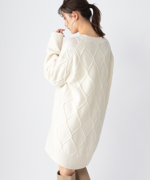 BARNYARDSTORM(バンヤードストーム)の「BARNYARDSTORM / ケーブルニット(ニット/セーター・レディース・オフホワイト/ネイビー・FREE)」の14枚目の写真