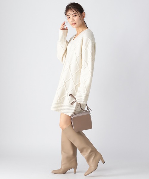 BARNYARDSTORM(バンヤードストーム)の「BARNYARDSTORM / ケーブルニット(ニット/セーター・レディース・オフホワイト/ネイビー・FREE)」の4枚目の写真