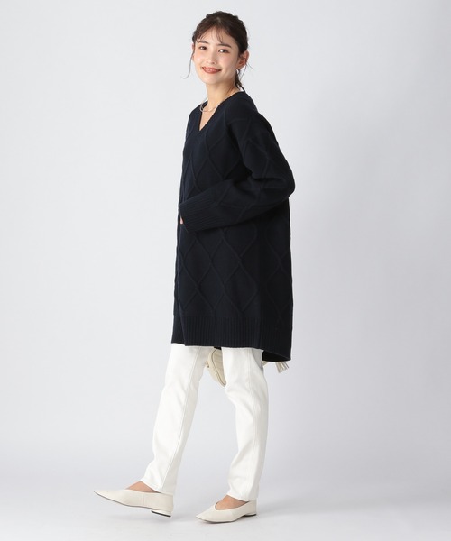 BARNYARDSTORM(バンヤードストーム)の「BARNYARDSTORM / ケーブルニット(ニット/セーター・レディース・オフホワイト/ネイビー・FREE)」の12枚目の写真