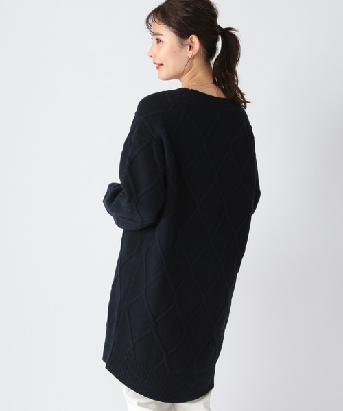 BARNYARDSTORM(バンヤードストーム)の「BARNYARDSTORM / ケーブルニット(ニット/セーター・レディース・オフホワイト/ネイビー・FREE)」の9枚目の写真