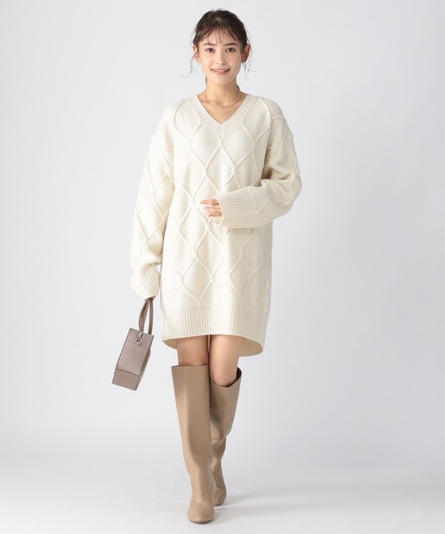 BARNYARDSTORM(バンヤードストーム)の「BARNYARDSTORM / ケーブルニット(ニット/セーター・レディース・オフホワイト/ネイビー・FREE)」の15枚目の写真