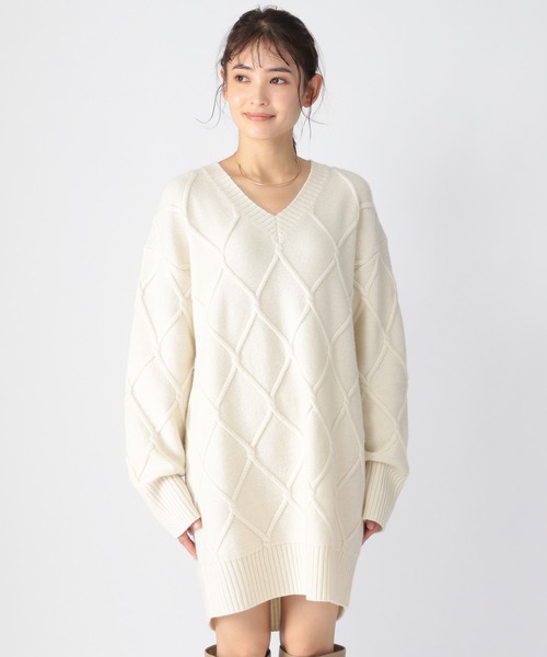 BARNYARDSTORM(バンヤードストーム)の「BARNYARDSTORM / ケーブルニット(ニット/セーター・レディース・オフホワイト/ネイビー・FREE)」の21枚目の写真